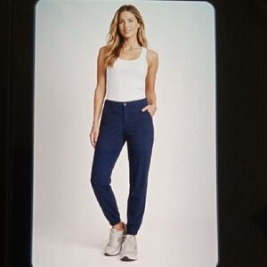 Stio Coburn Jogger Navy Ankle Hiking Nylon Tapered Mid Rise Gorpcore Sz 6
